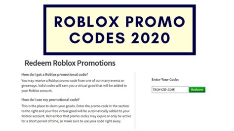 The following list is of codes that used to be in the game, but they are no longer available for use. Roblox Codes 2020 : Roblox Promo Codes For Decembre 2020 ...