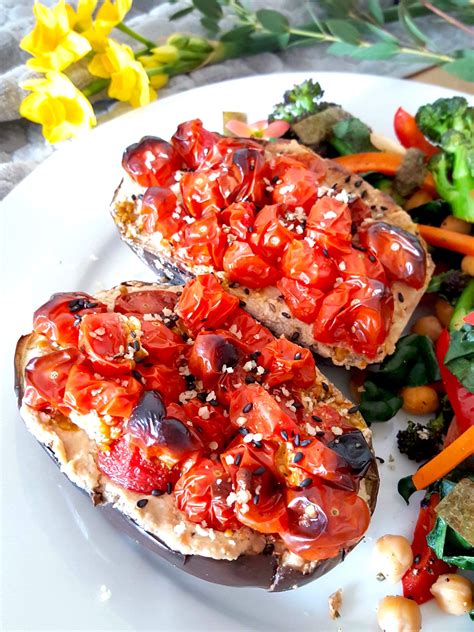 Miso Roasted Aubergines Recipe Roasted Tomatoes Main Dish Recipes Lunchtime Meals