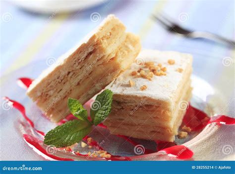 Apple Mille Feuille Stock Photo Image Of Raspberry Syrup 28255214