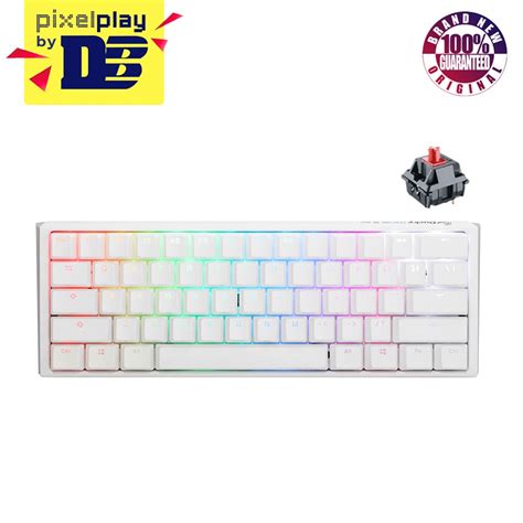 Ducky One Mini Pure White Hotswap Rgb Double Shot Pbt Mechanical Keyboard Cherry Rgb Red