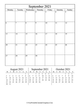 Free to download and print. September 2021 Calendar Printable with Holidays