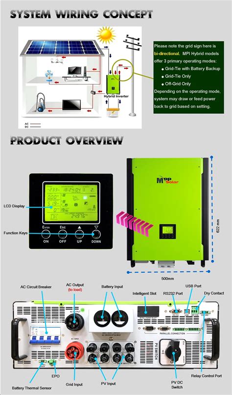 Mpi 10kw 3 Phase Hybrid Solar Grid Tied Pv Inverter 400v 48v Vde4105