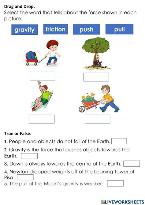 Forces Gravity Push And Pull Newton Worksheets The Ginger Teacher
