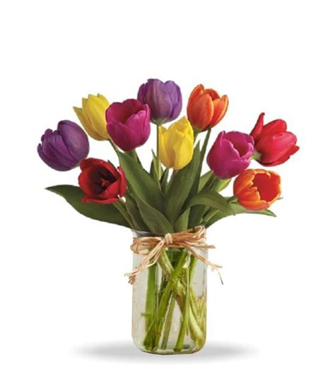 Buy Spring Tulips In Mason Jar Online At Bloomex Canada