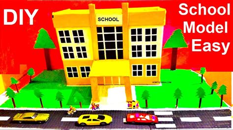 My School Building Model 3d Making Using Cardboard Diy Project