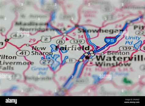 Fairfield Maine Usa Shown On A Geography Map Or Road Map Stock Photo