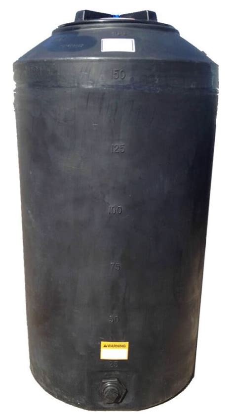 Norwesco Vertical Water Storage Tank Black 165 Gallon