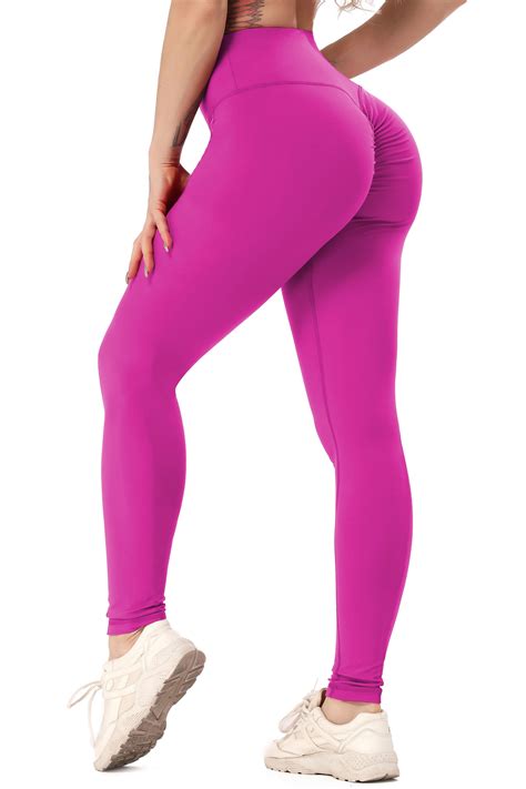Womens High Waist Yoga Pants Leggings Push Up Ruched Sports Gym Workout Solid Shipping Them