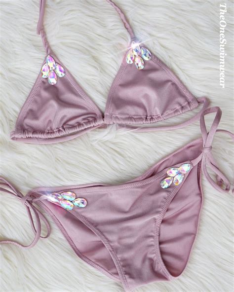 Make Me Blush Classic Bikini With A Touch Of Crystal Tears Sew On Ab