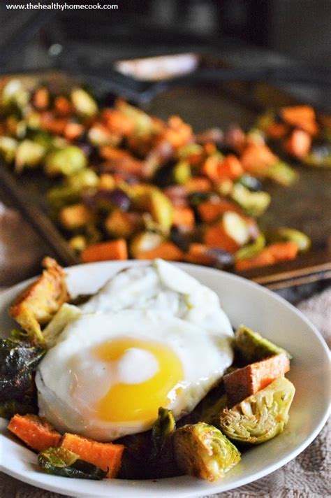 Easy Brussels Sprout And Sweet Potato Hash The Healthy Home Cook