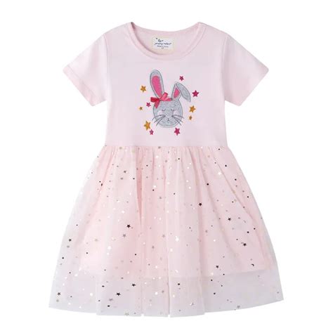 Jumping Meters Party Girls Dresses Applique Animals Mesh Princess