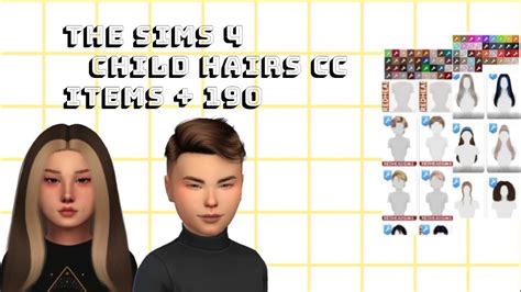 The Sims 4 Kids Hairs Cc Folder 190 Items Youtube