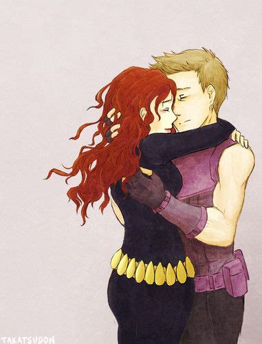 hawkeye and black widow fan art clint and natasha