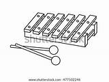 Xylophone Coloring Glockenspiel Shutterstock Vector Template Sketch sketch template