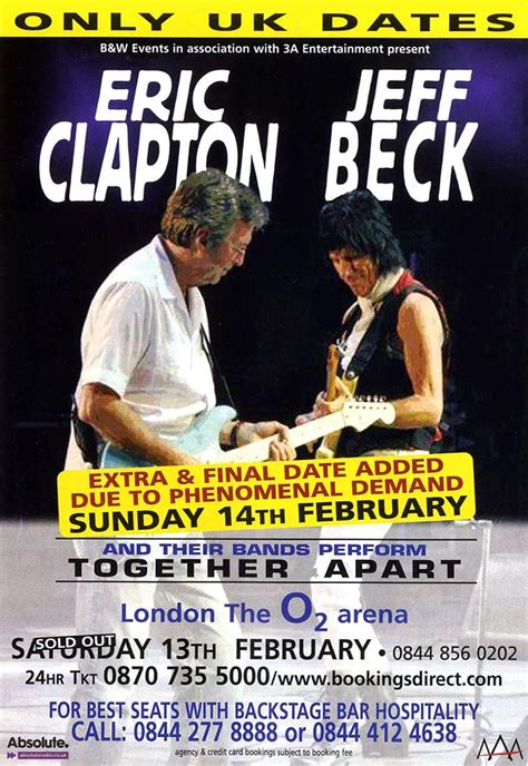 Eric Clapton 2010 London Jeff Beck Music Concert Posters Concert