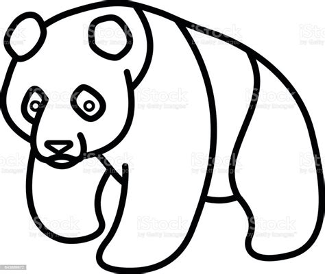 Panda Outline Vector Illustration Stock Vector Art And More Images Of