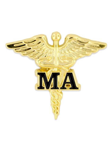 Pinmarts Medical Assistant Ma Gold Caduceus Lapel Pin