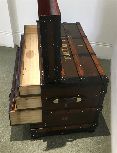 Vintage Three Drawer Steamer Trunk Interior Boutiques Antiques For