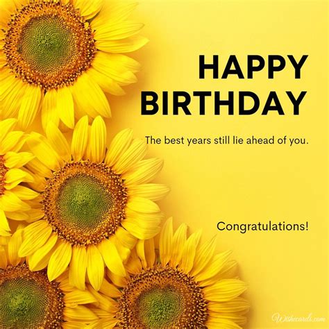 Ecard With Sunflowers Happy Birthday