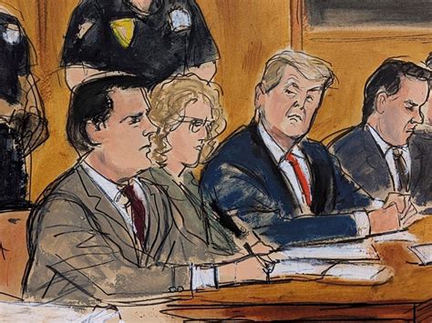 Courtroom Sketches Capture Former President Donald Trumps Arraignment