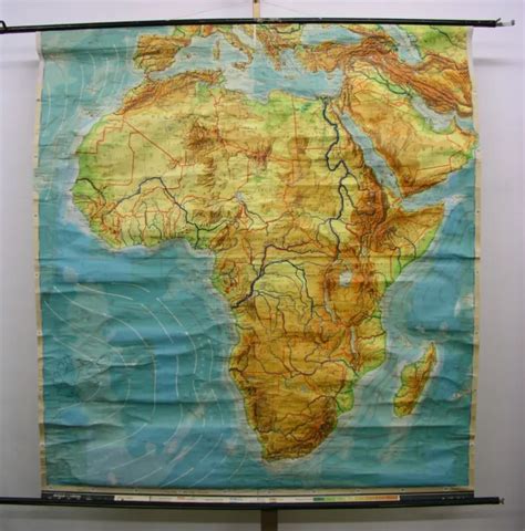 Schulwandkarte Carte Murale Afrique Africa Physisch Physique Map