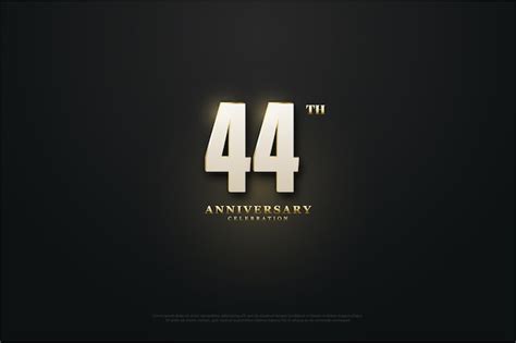 44 Aniversario Con Números Brillantes Vector Premium