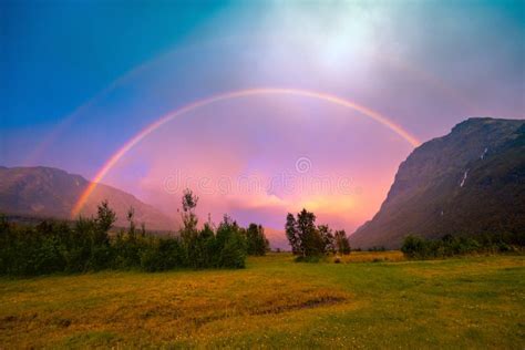 Rainbow Over Mountains Stock Image Image Of Rainbow 36538463