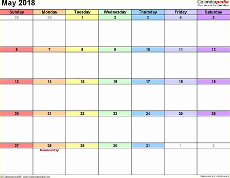 Free Downloadable Calendar Template Of May 2018 Calendar Template