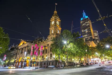 Night City Landscape Of Melbourne Australia Editorial Stock Photo