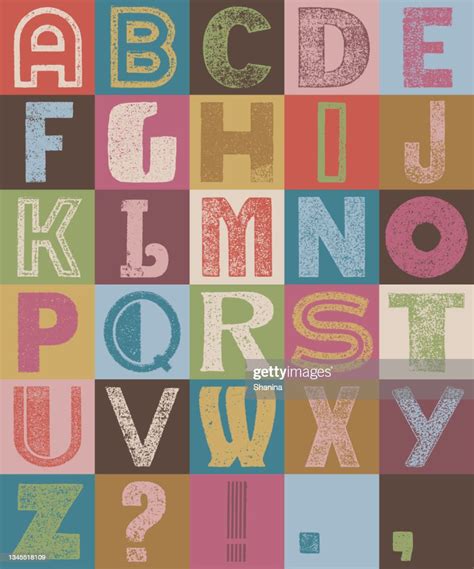 Colorful Vintage Alphabet On A Grid V3 High Res Vector Graphic Getty