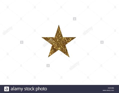 The Vector Golden Glitter Review Star Icon On White Background Stock