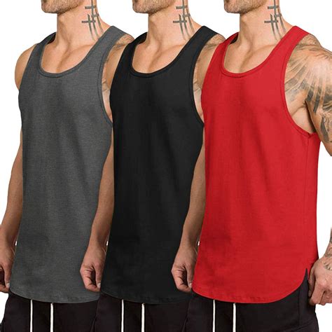 Coofandy Mens 3 Pack Quick Dry Workout Tank Top Gym Muscle
