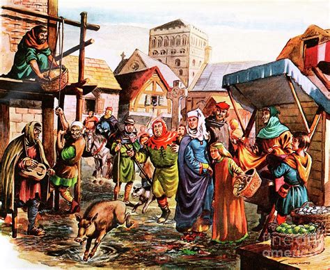 A Town In The Middle Ages Painting By Michael Godfrey Pixels