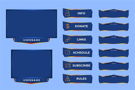 Adding links to your twitch panels can help people easily access your discord or your socials. Twitch stream panels sammlung | Kostenlose Vektor