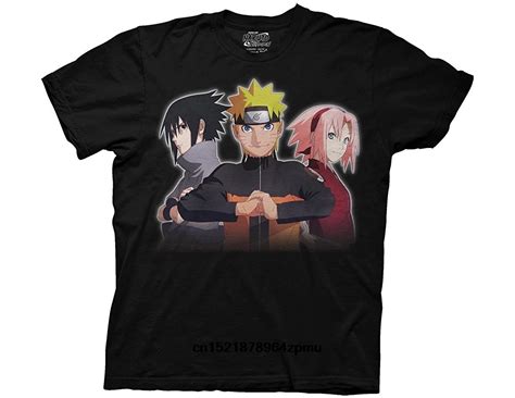 Men T Shirt Naruto Shippuden Naruto Sasuke Sakura Trio Adult Unisex
