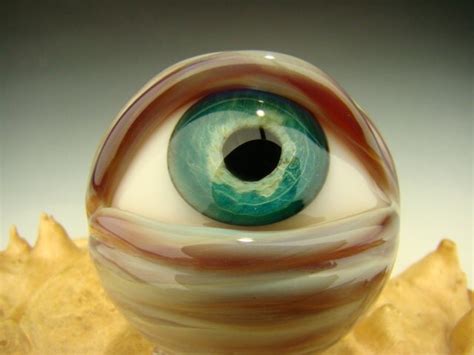 Glass Art Eyeball Marble Lampwork Human Eye Freaky Paperweight