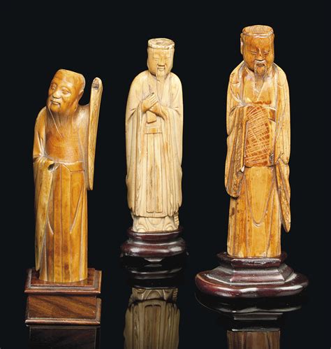 Three Chinese Carved Ivory Figures 17th Century Christies