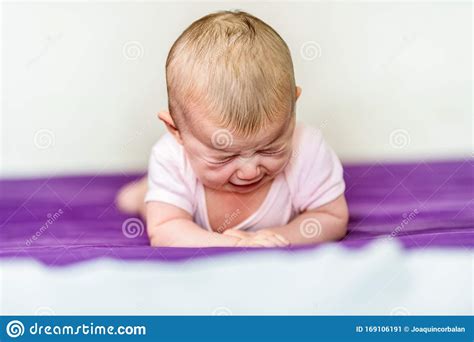 Baby Alone Angry And Crying In His Bed Stock Image Image Of Child
