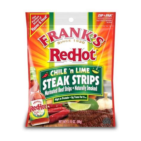 Meat And Poultry Frank S Redhot Chile N Lime Steak Strips 3 15 Ounce Bags Pack Of 4