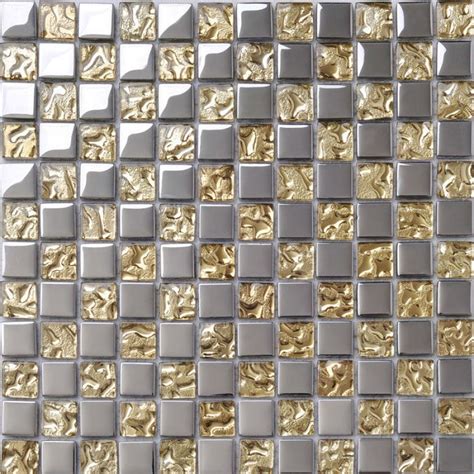 Crystal Glass Tile Sheets Metal Coating Tiles Mosaic Glass Tile