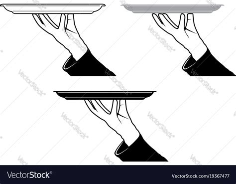 Butler Hand Holding Tray Royalty Free Vector Image