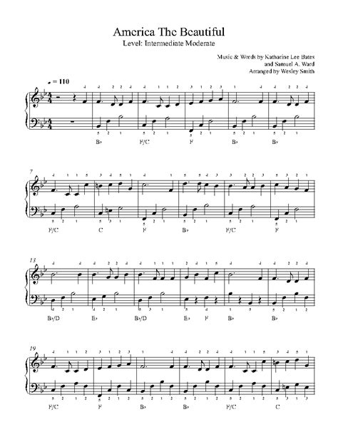 America Piano Sheet Music