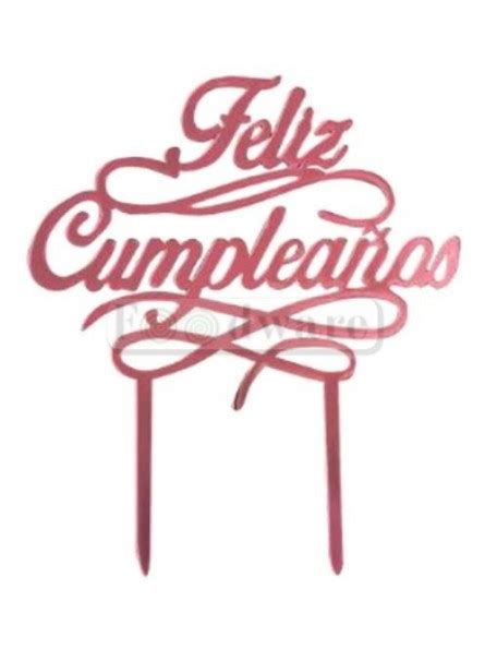 Cake Topper Decoración Para Pastel De Acrílico Feliz Cumpleaños Rosa