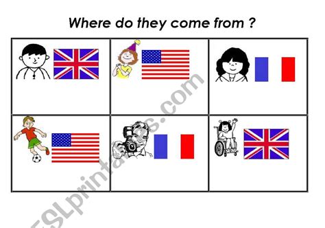 English Worksheets Where Do They Come From