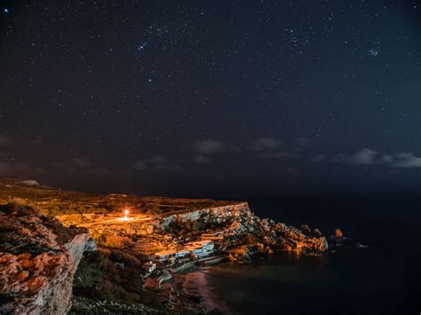 Free Images Sky Night Nature Light Star Coast Sea Rock