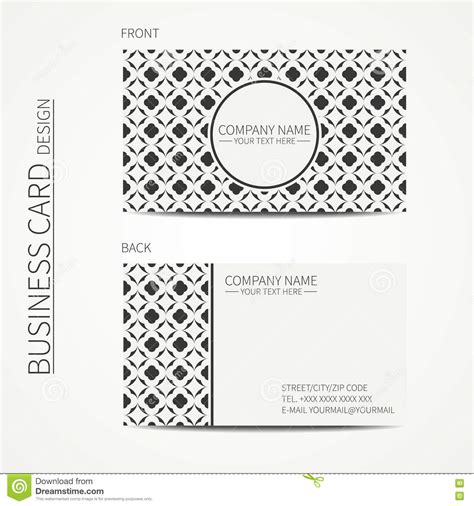 Vector Simple Business Card Design Template Black And White