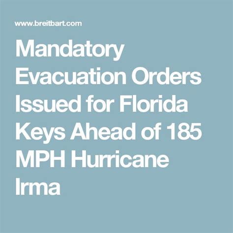 Mandatory Evacuation Orders Issued For Florida Keys Ahead Of 185 Mph