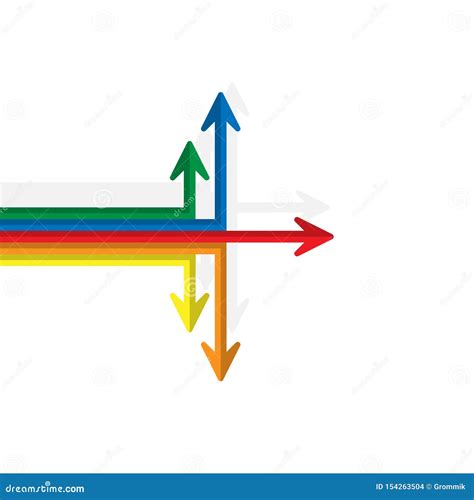 Color Arrows Of Different Length With Changing Direction Simple Design