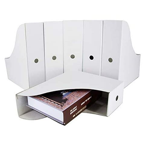 Huaprint White Magazine Holder6 Pack Cardboard Magazine File Holder