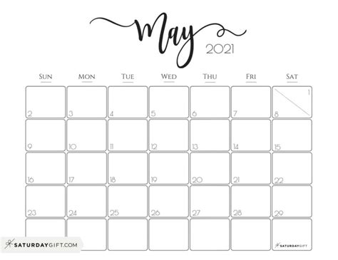 33 Printable Free May 2021 Calendars With Holidays Onedesblog